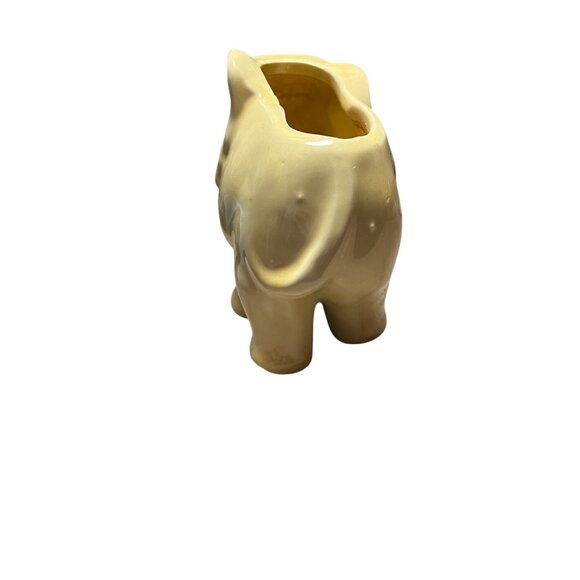 Vintage Yellow Ceramic Elephant Planter Vase‎ Glazed - Picture 4 of 6